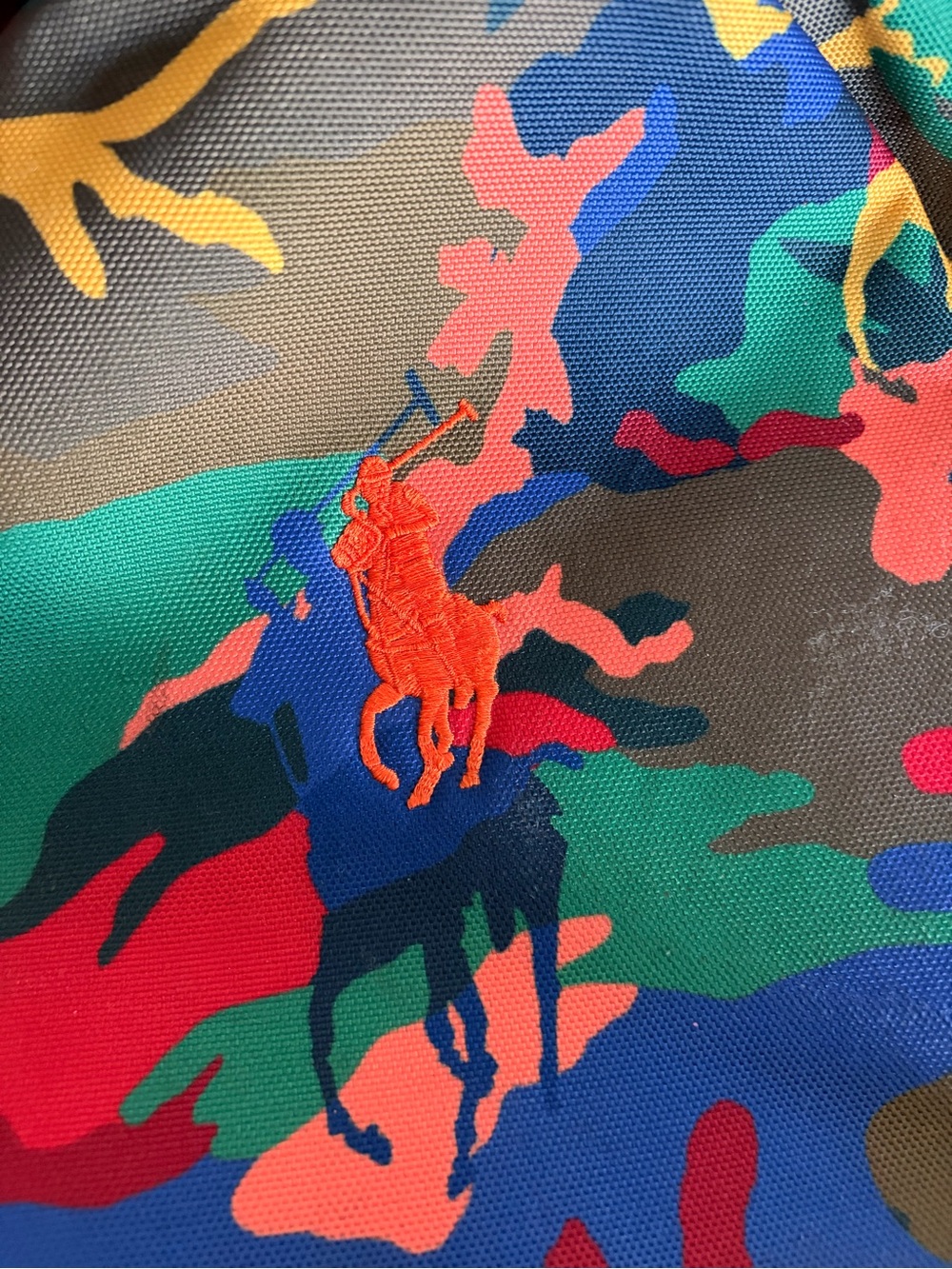 Polo by Ralph Lauren Multicolor Camo Backpack with Blue Trim - Picture 3 of 5